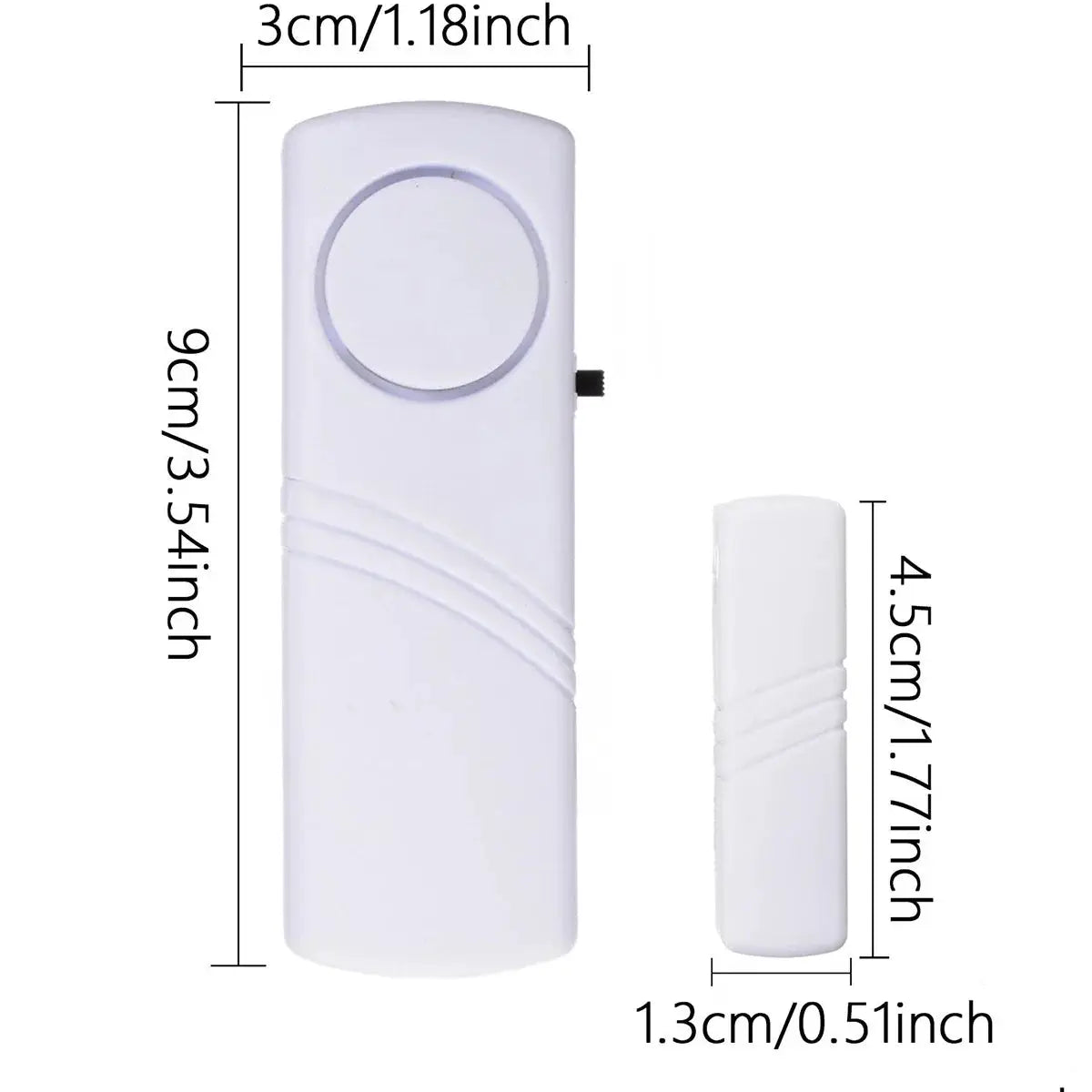 2-piece wireless door/window magnetic sensor alarm set from Simples Market, white plastic
