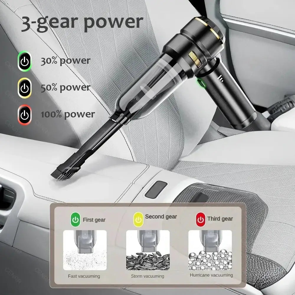 CENRR 998000PA car vacuum cleaner, handheld black wireless vacuum by Simples Market, 3-gear power
