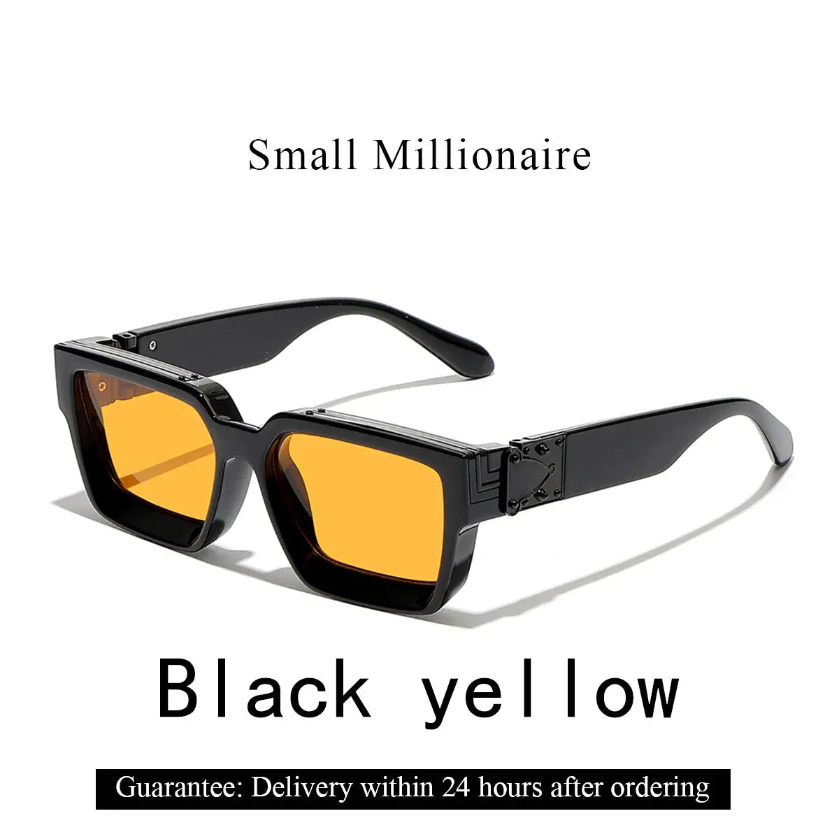 Ruiao Retro Black Millionaire Shades Sunglasses Unisex Designer Square Glasses UV400 Protection