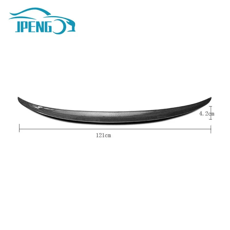 Spoiler lip in carbon fiber, 121 cm universal sedan rear wing with IPENG logo