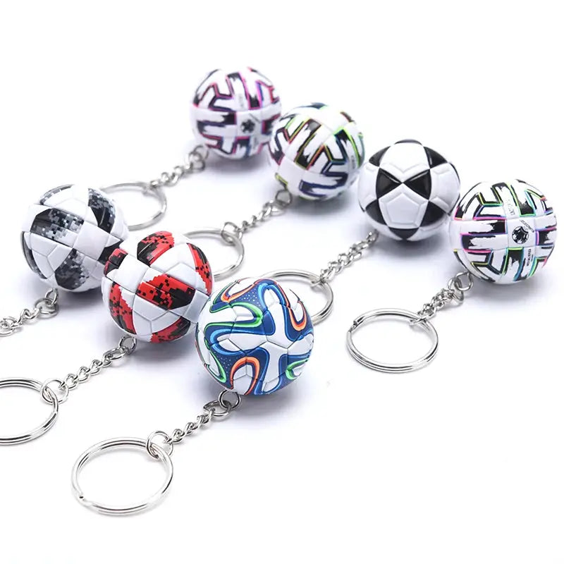 PU Leather 3D Soccer Football Keychain For Men Women Bag Pendant Gift