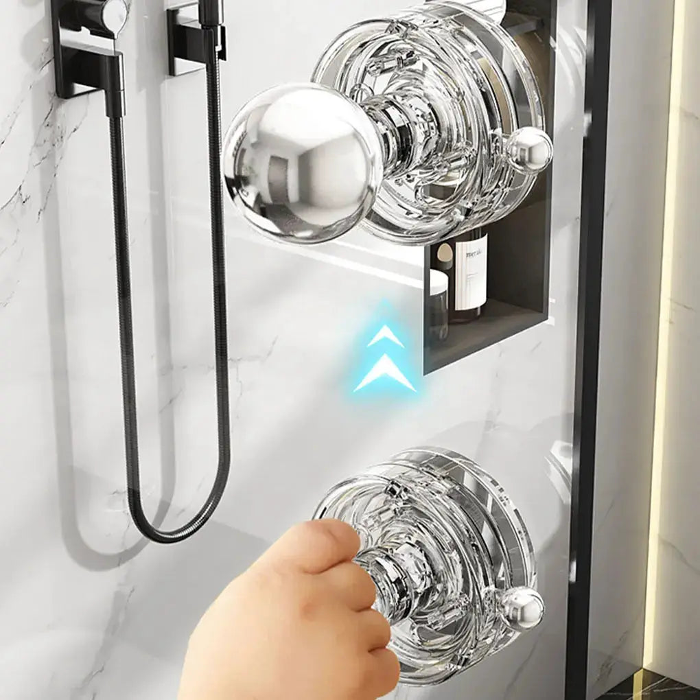 Simples Market transparent suction cup bathroom handrail pair for shower, strong reusable handles