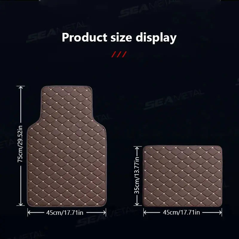 SEAMETAL 4Pcs car floor mats set, brown non-slip waterproof carpet; 2 mats shown: driver and front, Simples Market