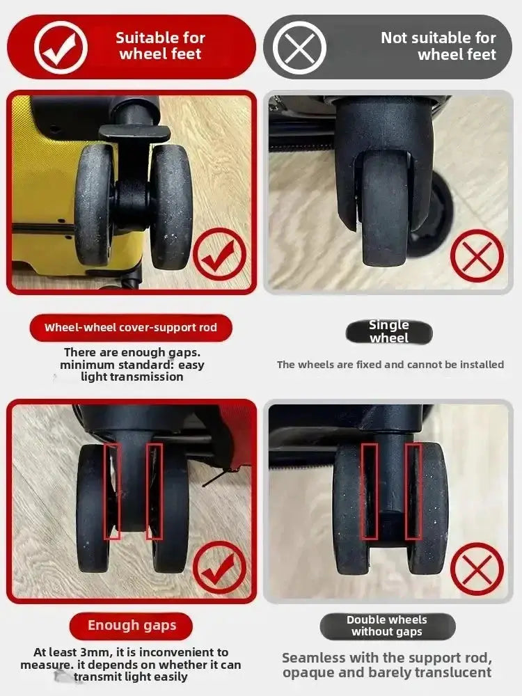 Silicone Wheel Protectors For Luggage Caster Wheels 8 Pieces Thickened Texture Noise Reduction