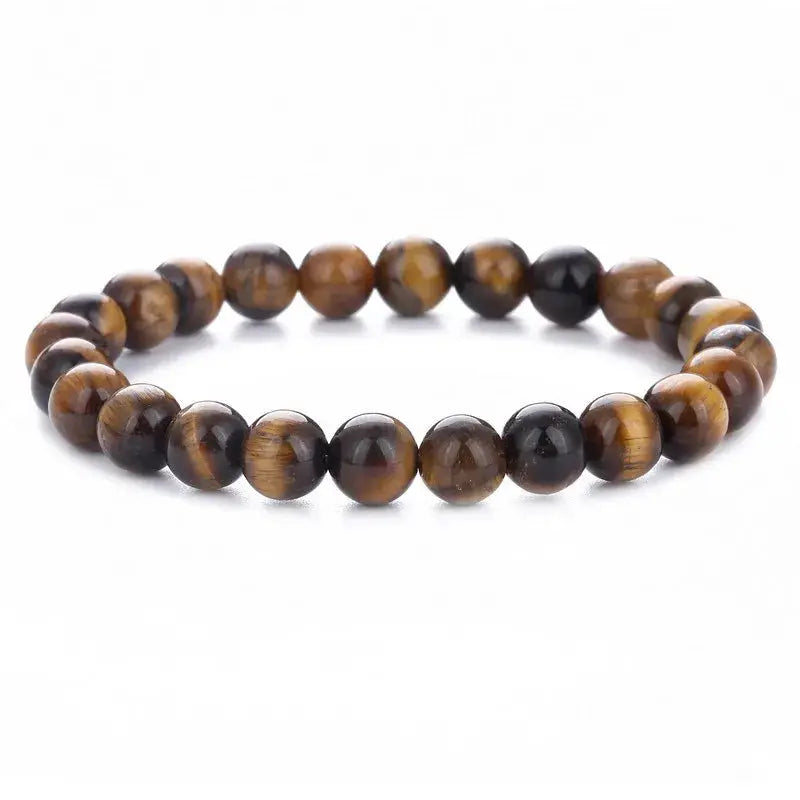 Obsidian Bracelet For Men And Women Unisex Couple Personalized Beads Tiger Eye Volcanic Stone Elastic Bracelet