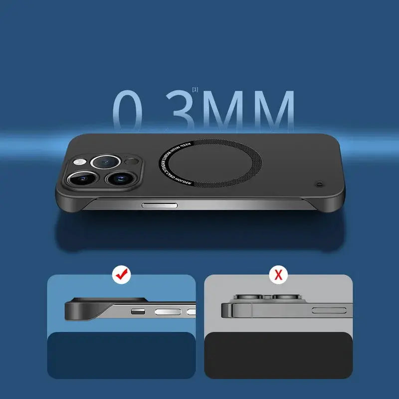NovaCase Ultra Thin Matte Magnetic Frameless PC Case For iPhone 17 Pro Max 16 15 14 Plus Ultra Thin Protection