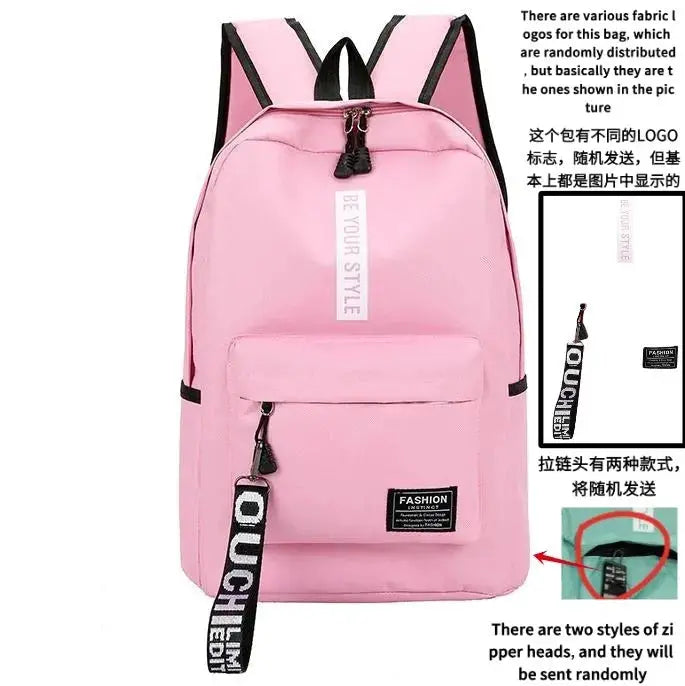 Backpack pink fashion trend for teens with front pocket and large capacity