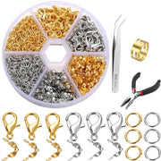 370 To 570 Pcs Jewelry Making Kit With Lobster Clasps Open Jump Rings End Crimps Beads Box For Bracelets And Necklaces