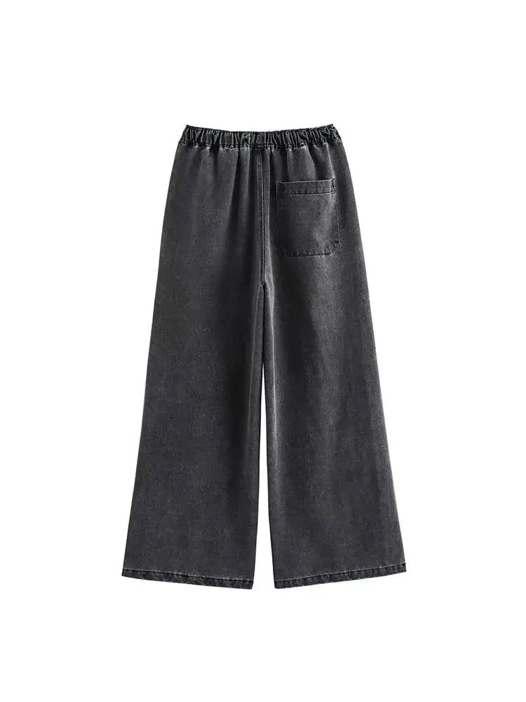 2024 Jeans Set For Women Turn Down Collar Casual Top High Waist Denim