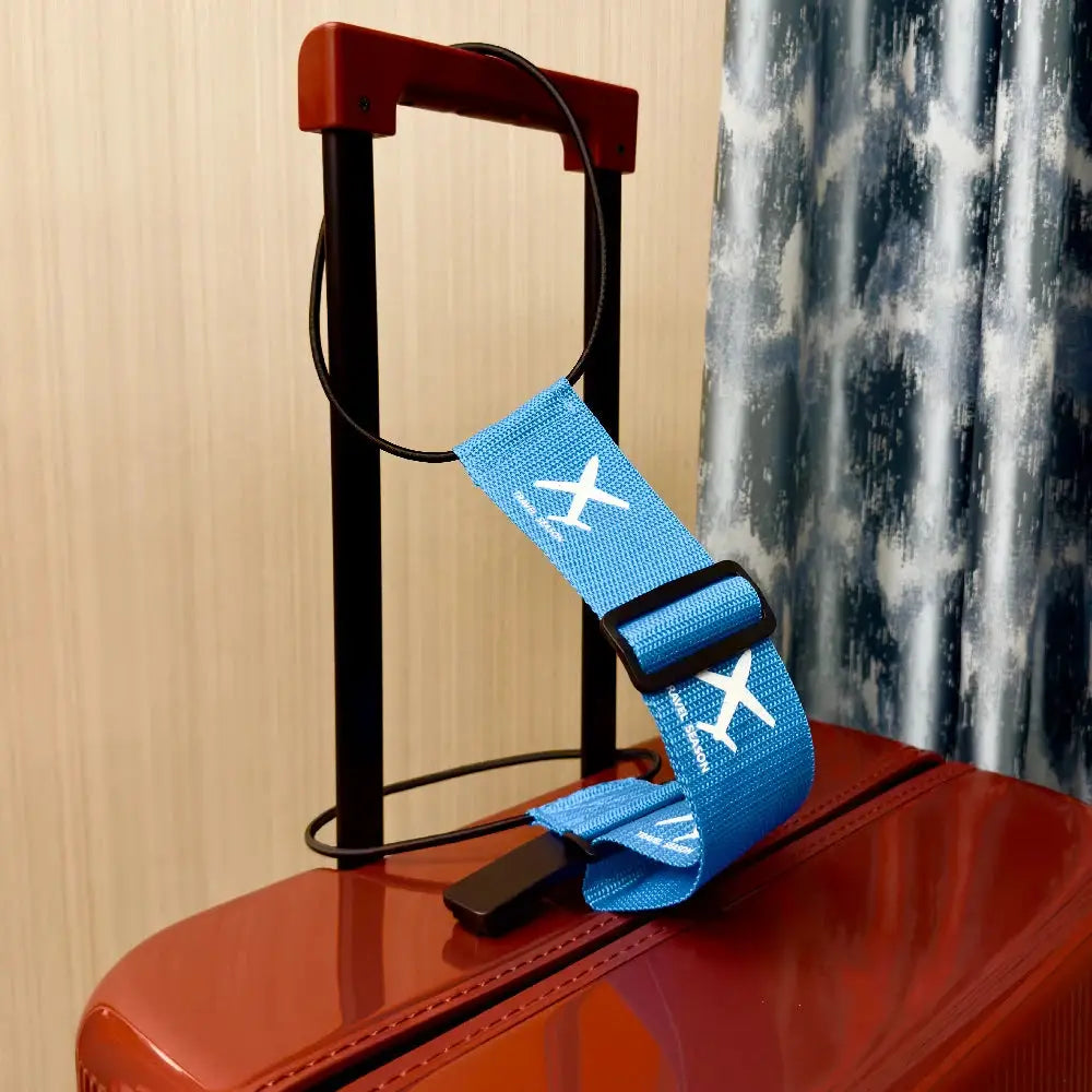 AirVoyage Aircraft Printed Nylon Luggage Strap Durable Travel Accessory With Vibrant Geometric Print For Easy ID