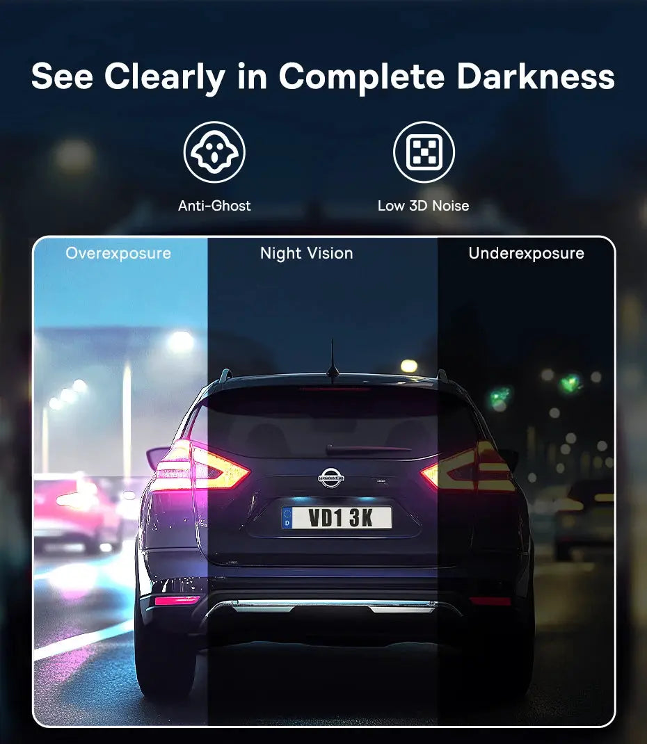 Baseus 3K dash cam VD1 front and rear car DVR with built-in Galileo GPS
