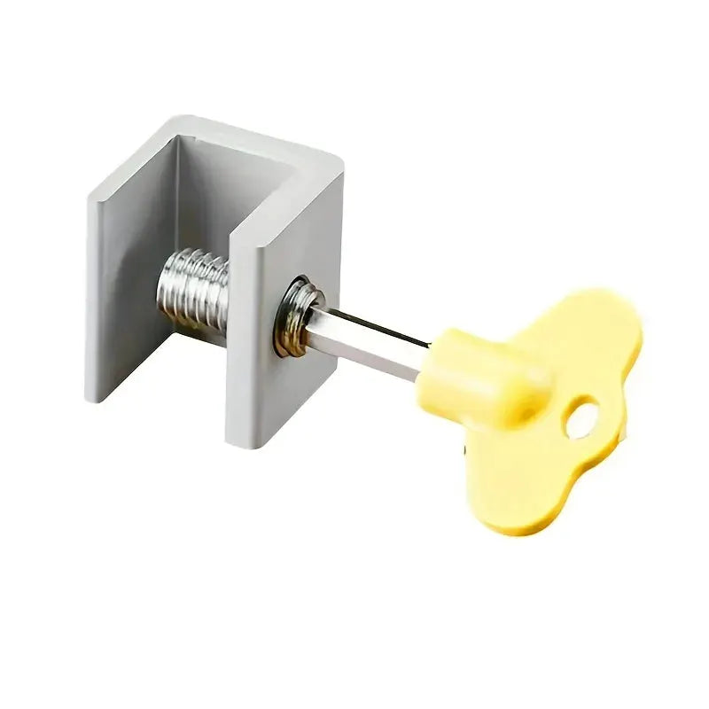 Sliding sash stopper lock with yellow plastic handle, Simples Market