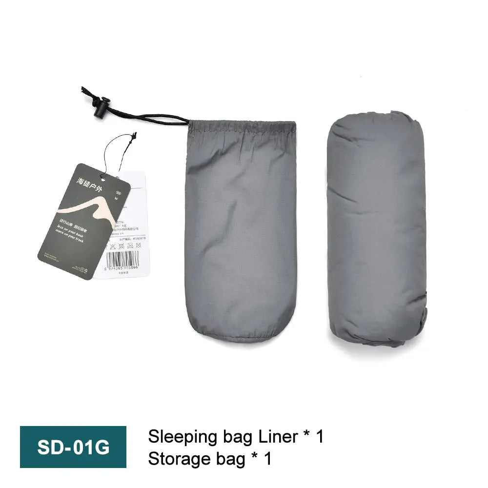 Simples Market SD-01G sleeping bag liner with storage bag, gray ultralight mummy-style for outdoor camping