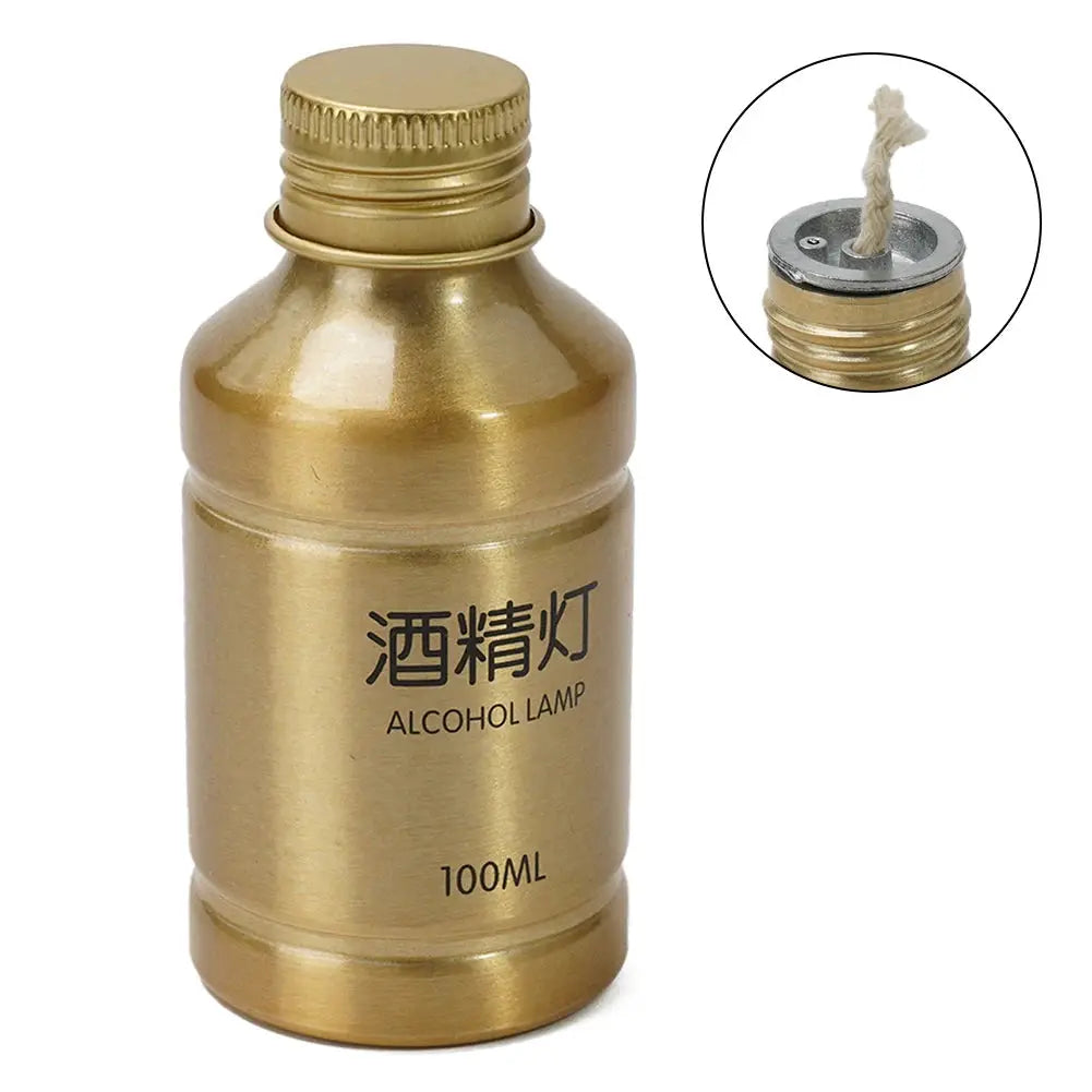 Alcohol lamp 100ml, gold aluminum alloy portable stove for outdoor camping and lab teaching