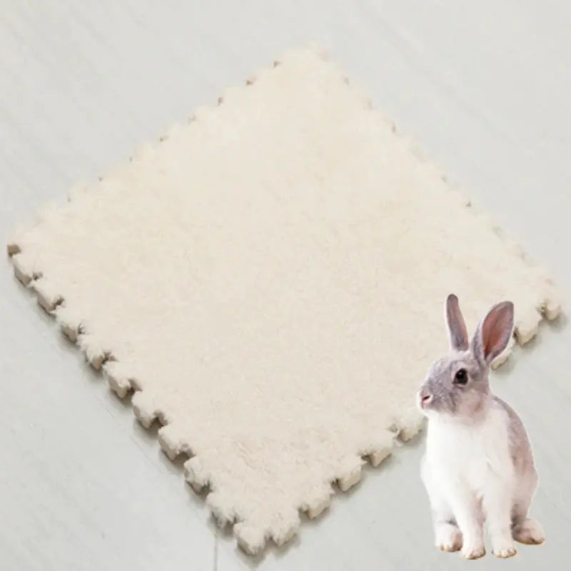 Pet warming pad 30x30 cm with interlocking edges, cream EVA foam soft sleeping mat for small animals
