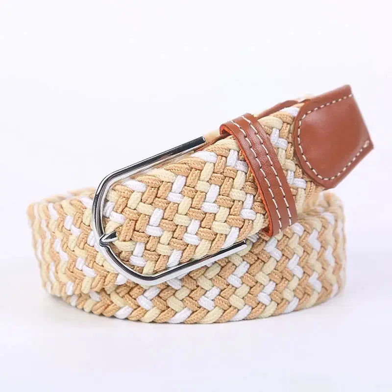 UrbanFlex Unisex Knitted Pin Buckle Belt Elastic Braided Canvas Stretch For Comfortable Jeans Wear
