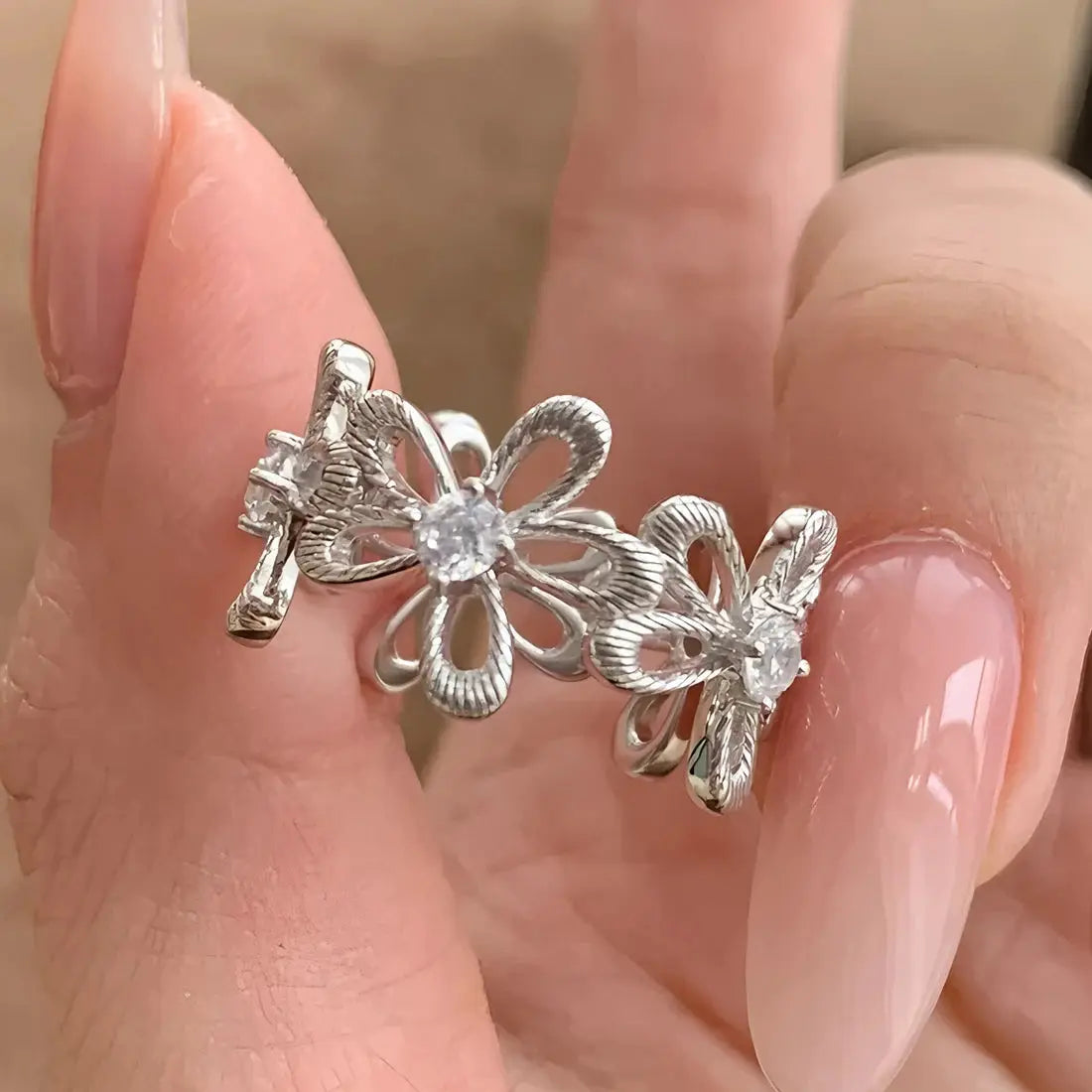 925 Sterling Silver Love Heart Ring With Hanadama Pearl For Women Gift Jewelry Birthday