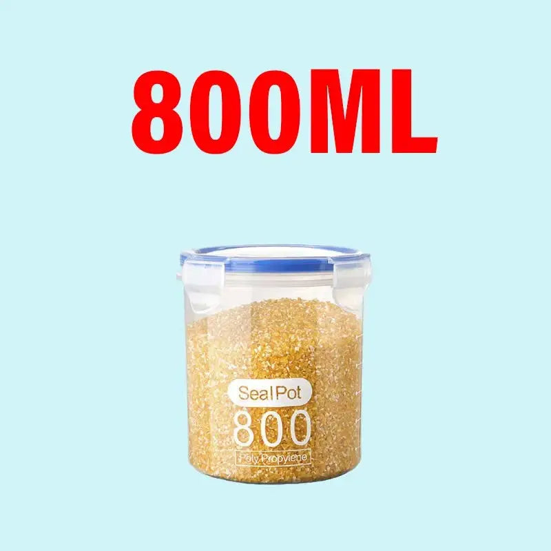 ClearSeal Plastic Sealed Storage Jar With Scale Airtight Large Capacity Container For Grains And Spices