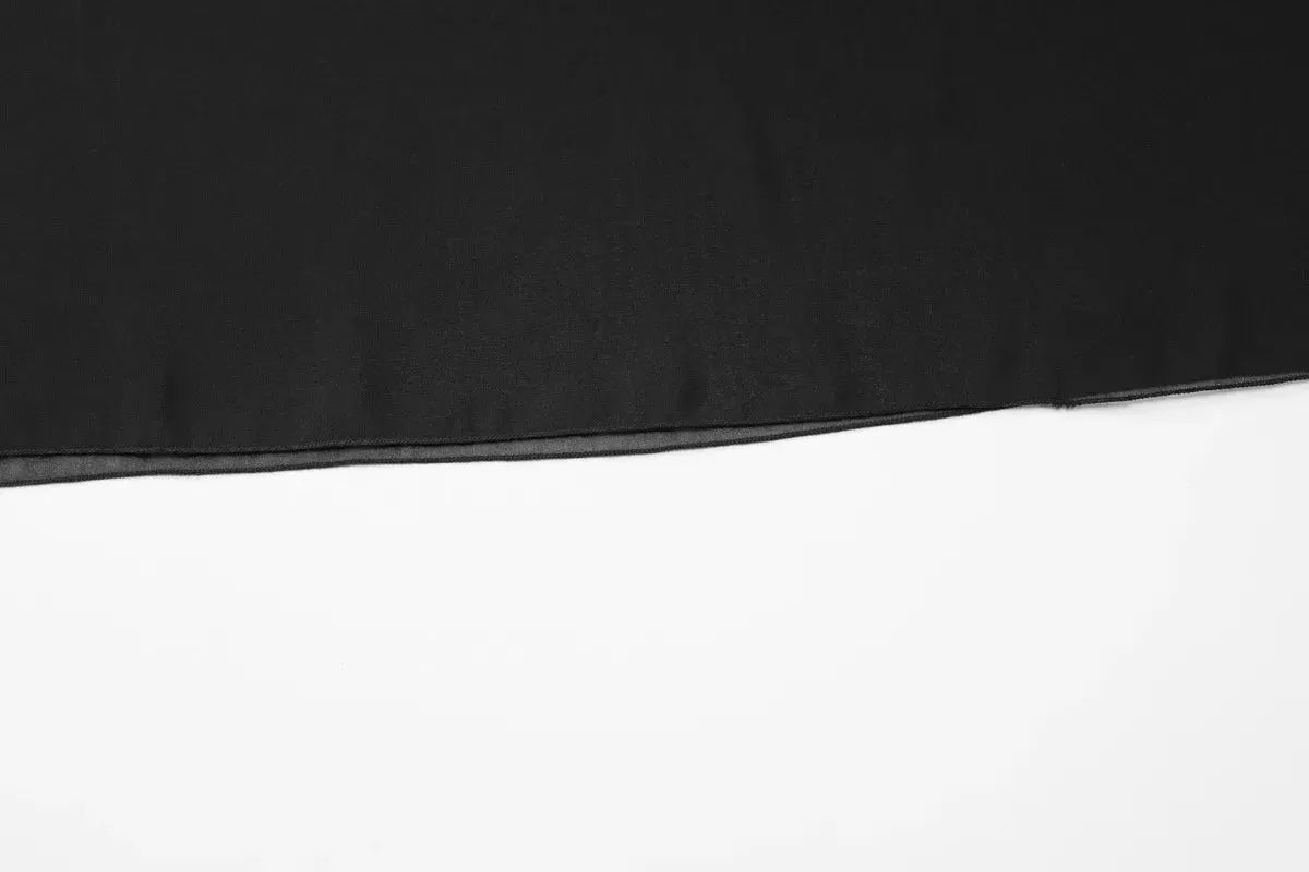 Chiffon blouse for women, black see-through top with solid cover-up style