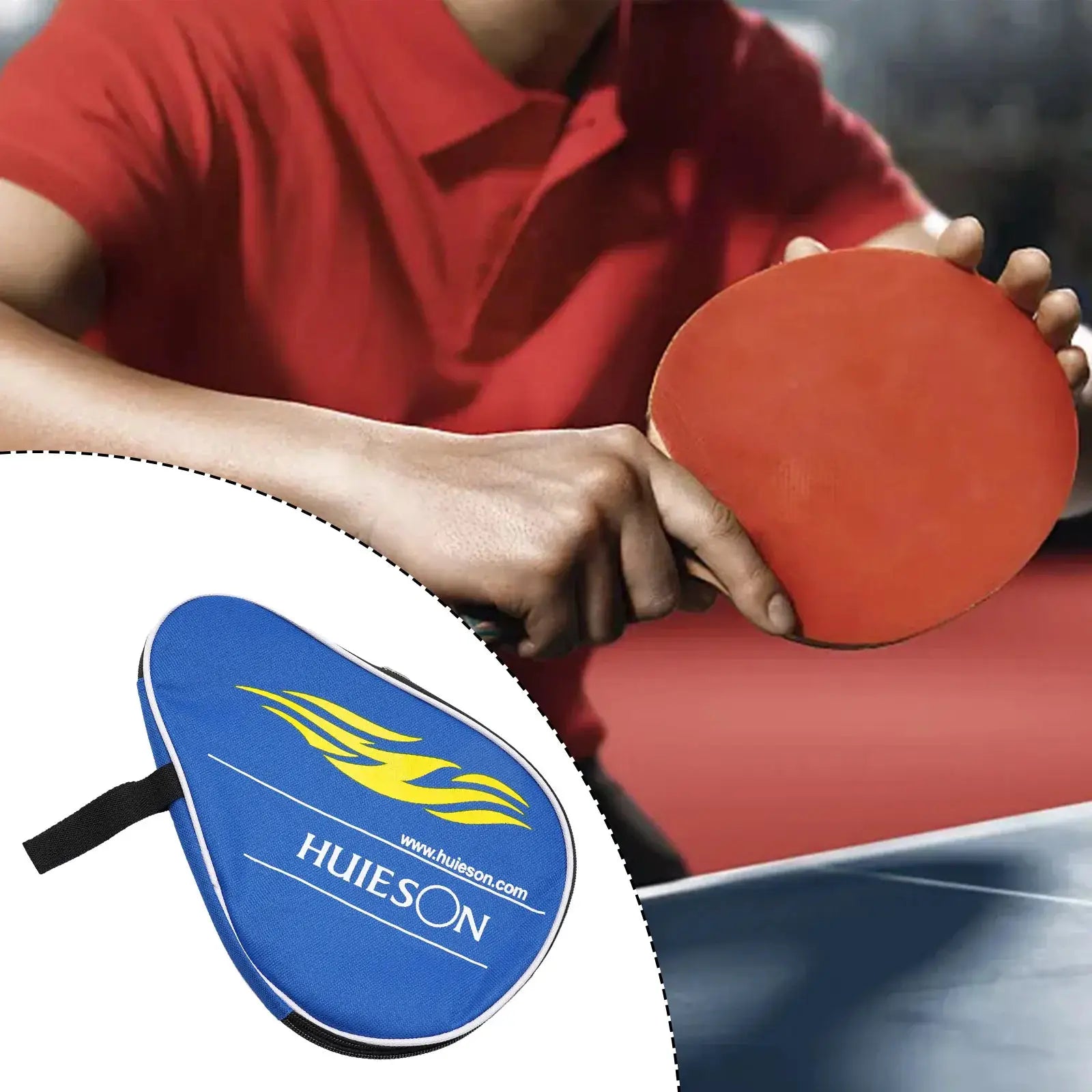 One Piece 30x20cm Table Tennis Racket Bag Black Blue Oxford Cloth Racket Case For Paddle Balls Storage