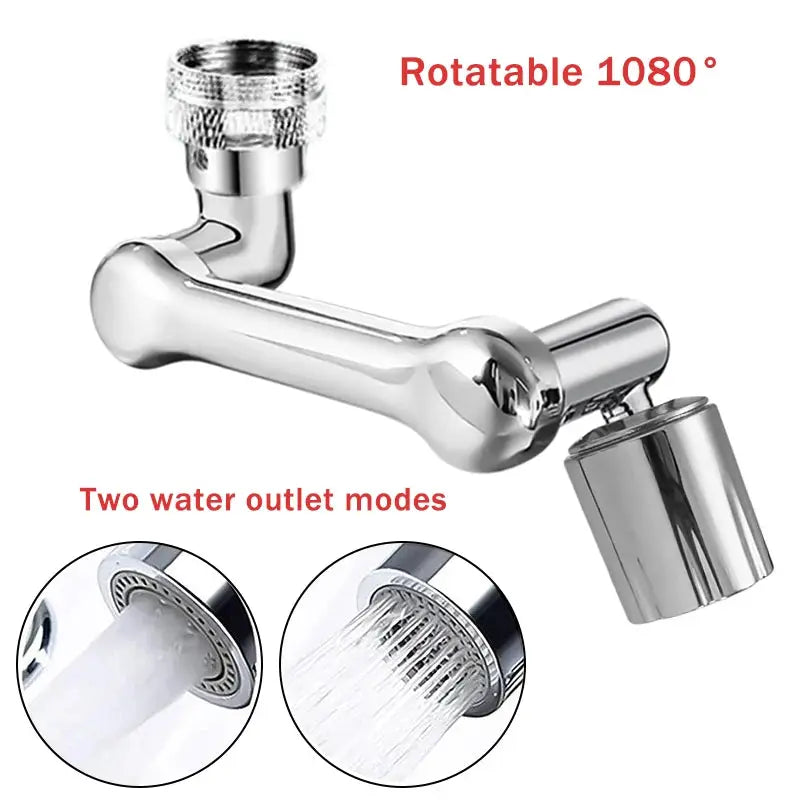 Simples Market chrome 1080° rotating faucet washbasin arm with dual-mode spray head