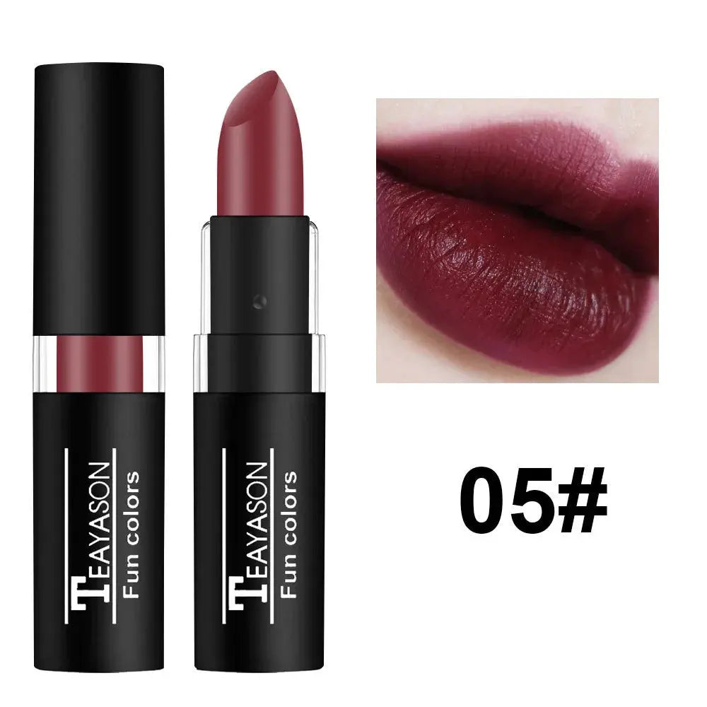 12 Color Matte Lipstick Set Waterproof Long Lasting Lip Color Red Black Blue Purple Green