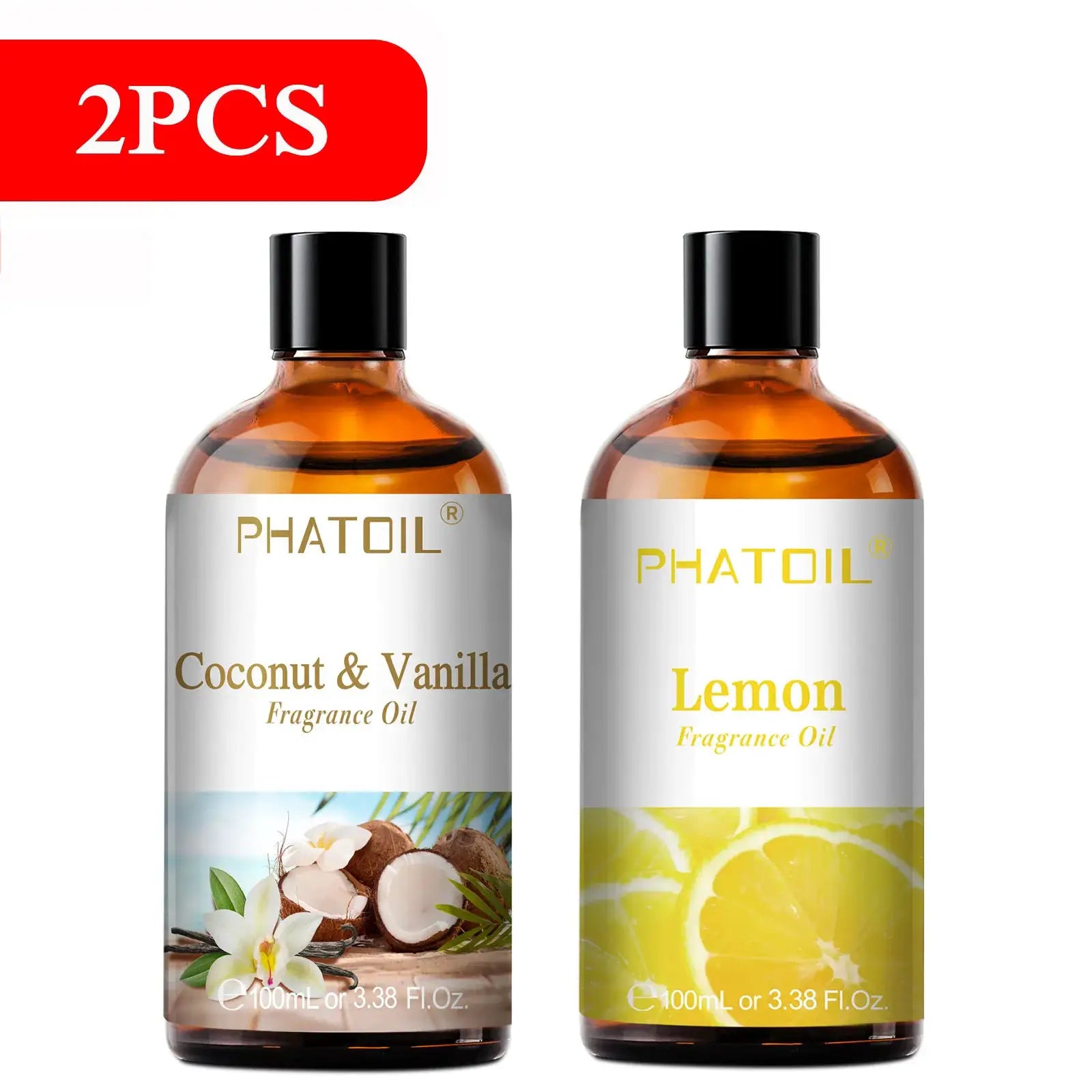 PHATOIL 100ml Aromatherapy Fragrance Oil Coconut Vanilla Strawberry Cherry Lemon For Diffuser Candle Making 1 2 3 Pack
