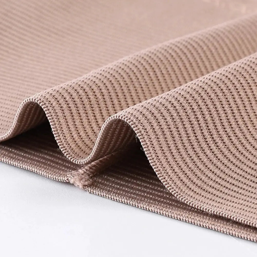 Shapewear briefs fabric close-up in beige with ribbed texture, Simples Market