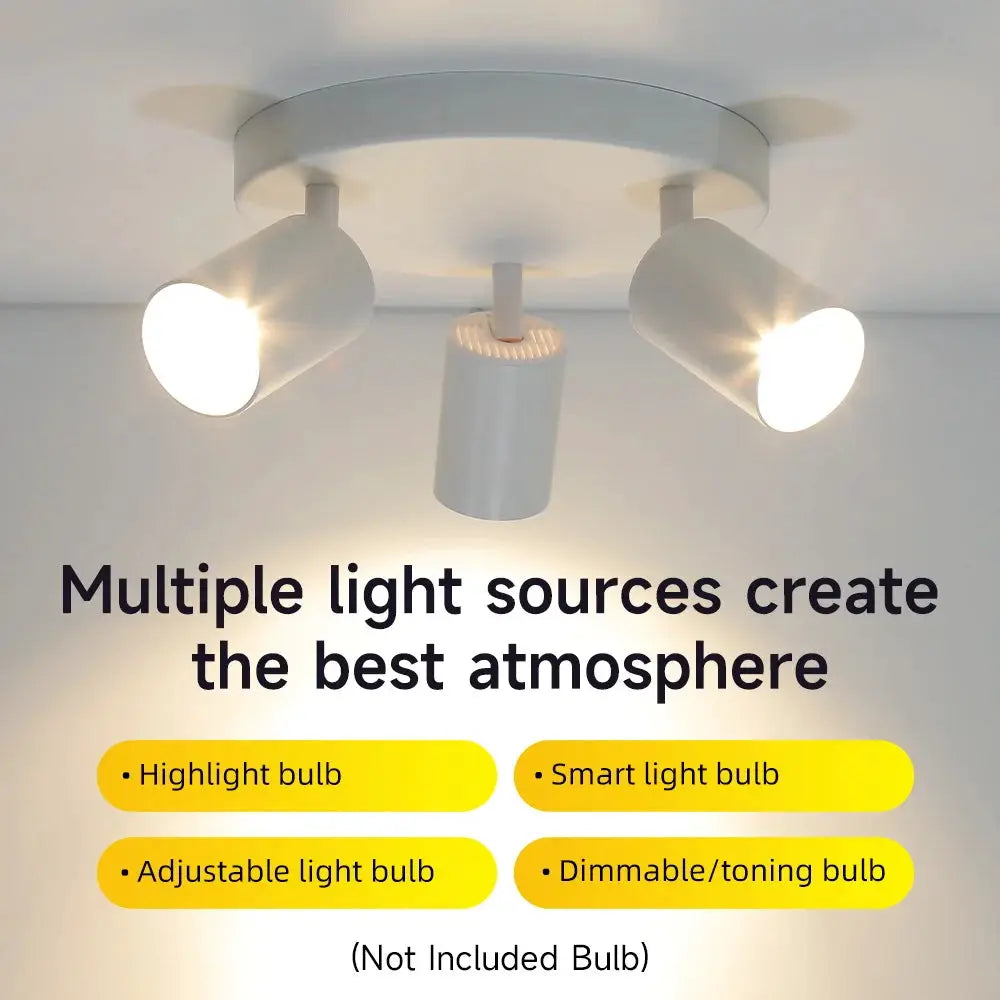 Two-light white GU10 LED ceiling spotlight fixture with adjustable heads