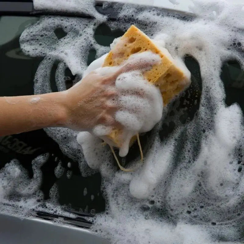 Car wash sponge block; large yellow honeycomb sponge for automotive cleaning
