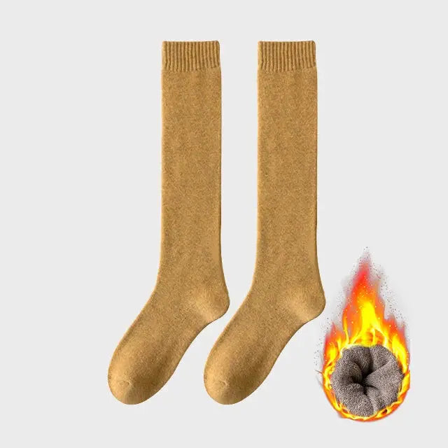 Women's Winter Warm Long Knee High Socks Thick Thermal Cotton Terry Harajuku Breathable Casual