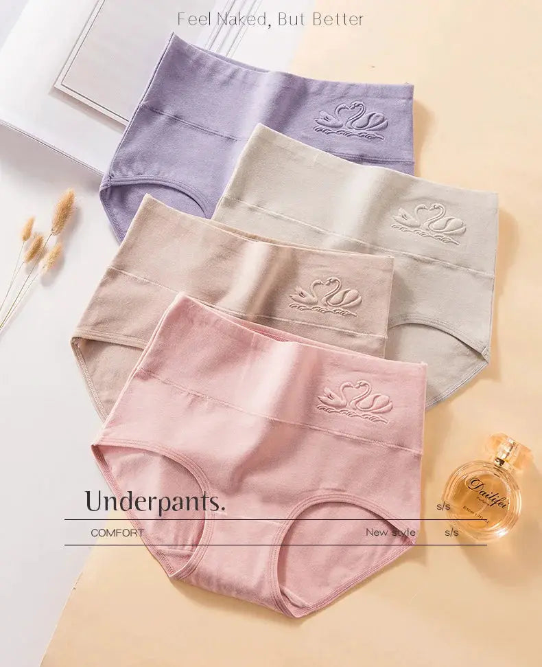 Panties 5-pack Simples Market women's high-waist breathable cotton briefs in pastel colors.