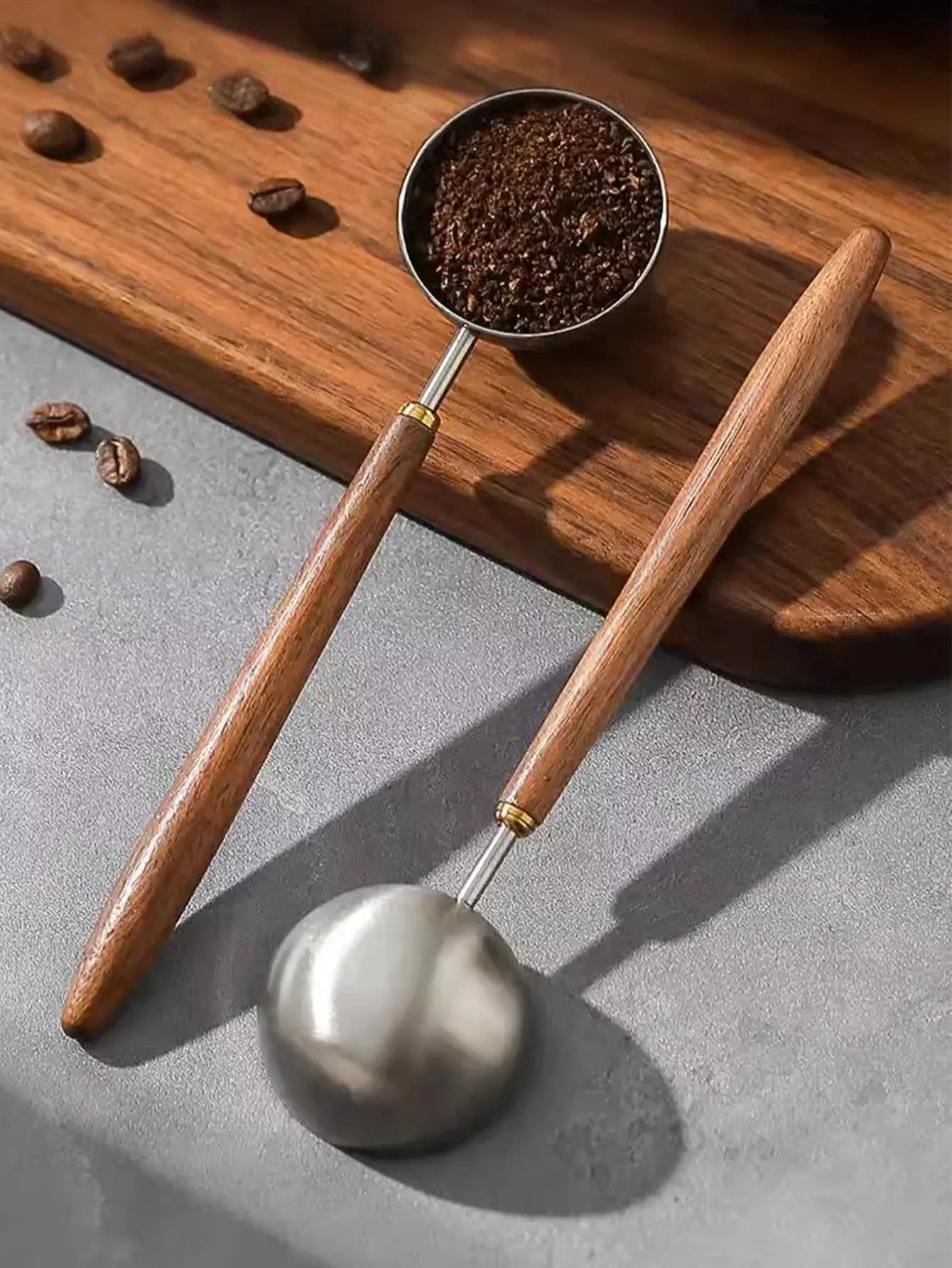 VintageWood Co Coffee Spoon With Walnut Wood Handle And Durable Stainless Steel Bowl For Precise Measurements