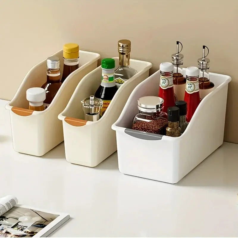 HomeHaven Curved Plastic Storage Bins Set For Cleaning Supplies And Multipurpose Organization Space Saving