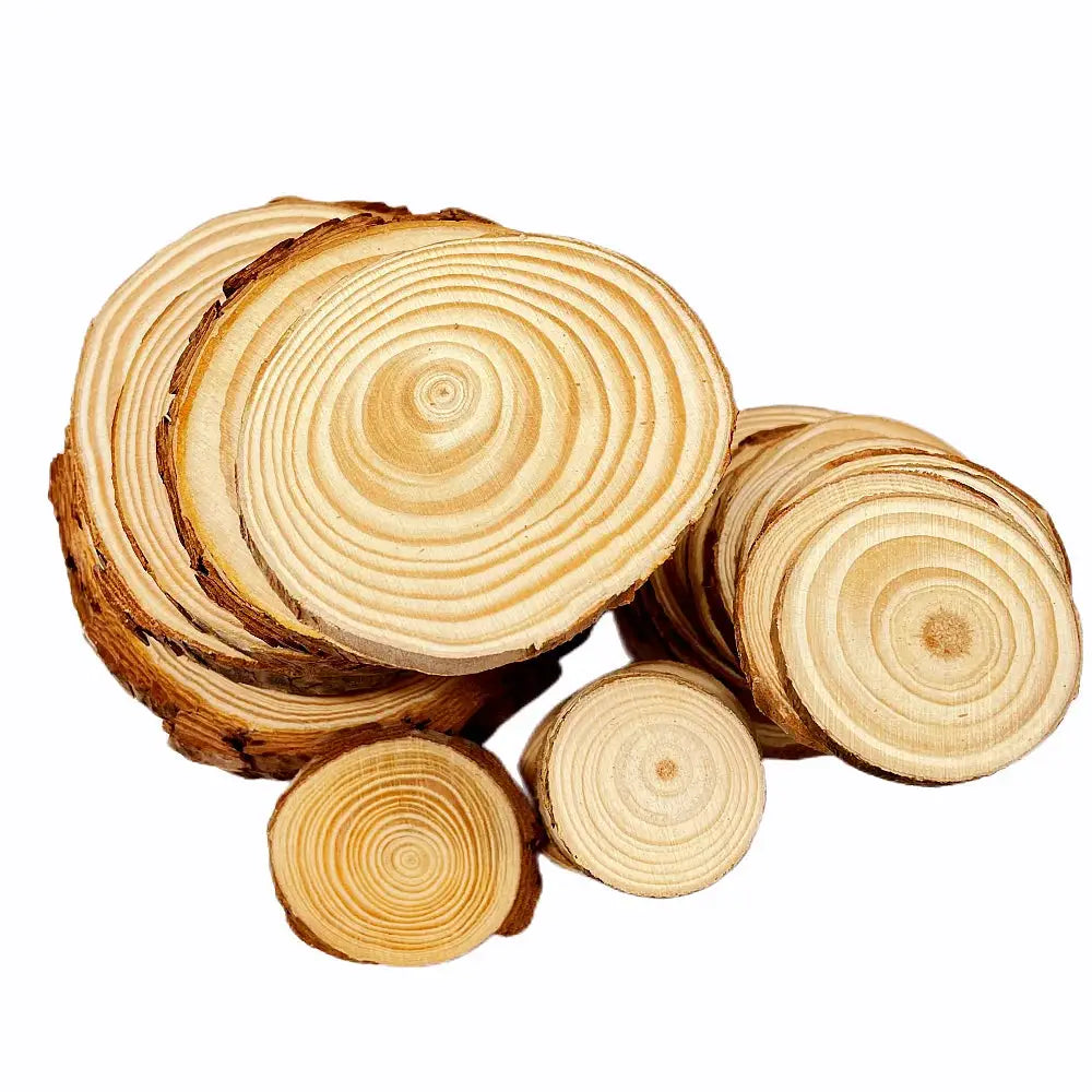 Natural Pine Wood Slices Round Discs Bark Edge 1 Pack Unfinished For DIY Crafts Wedding Decor Painting 3 To 12 Cm