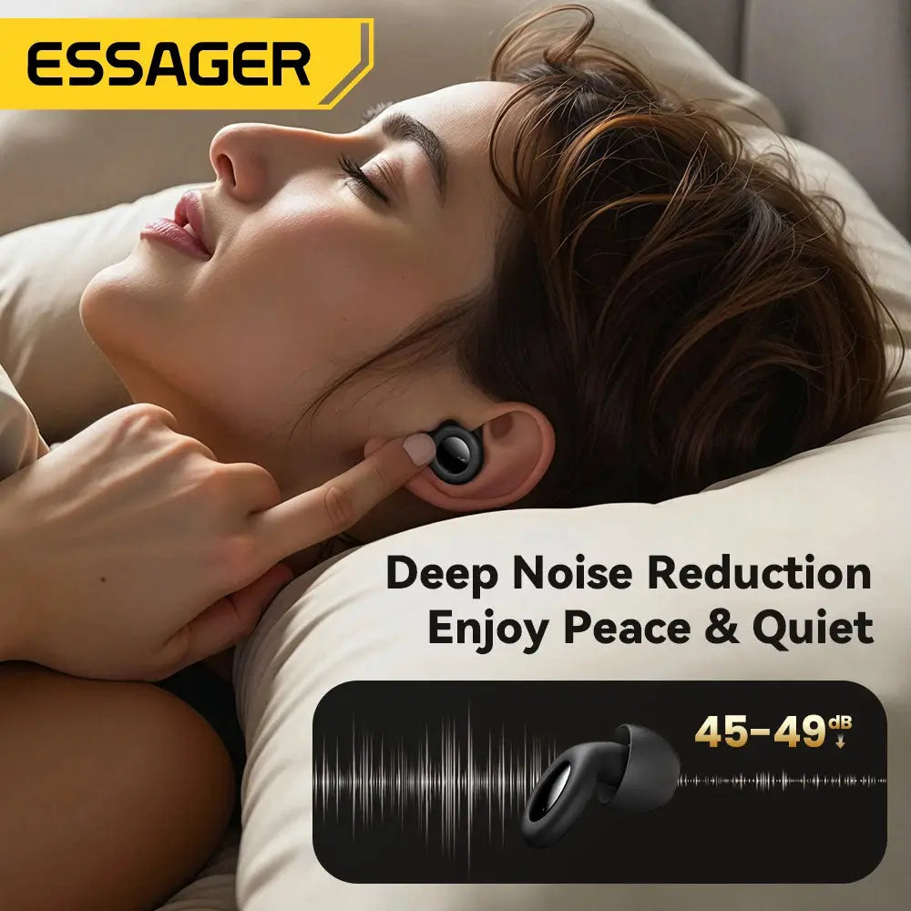 Essager Noise Cancelling Ear Plugs For Sleeping Soft Silicone Sleep Earbuds 45 To 49 dB Noise Reduction