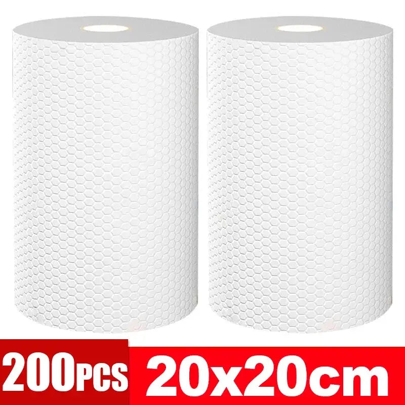 Simples Market kitchen disposable non-woven cleaning cloths, two white 20x20 cm rolls, 200 pcs