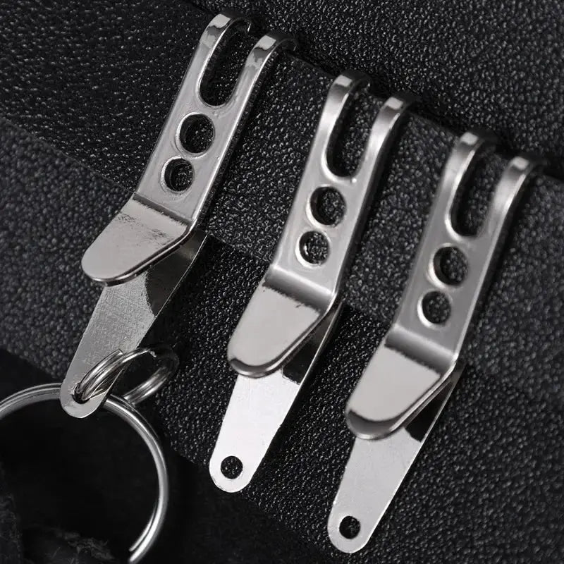 Simples Market EDC bag pocket suspension clips with key carabiners; three stainless steel clips