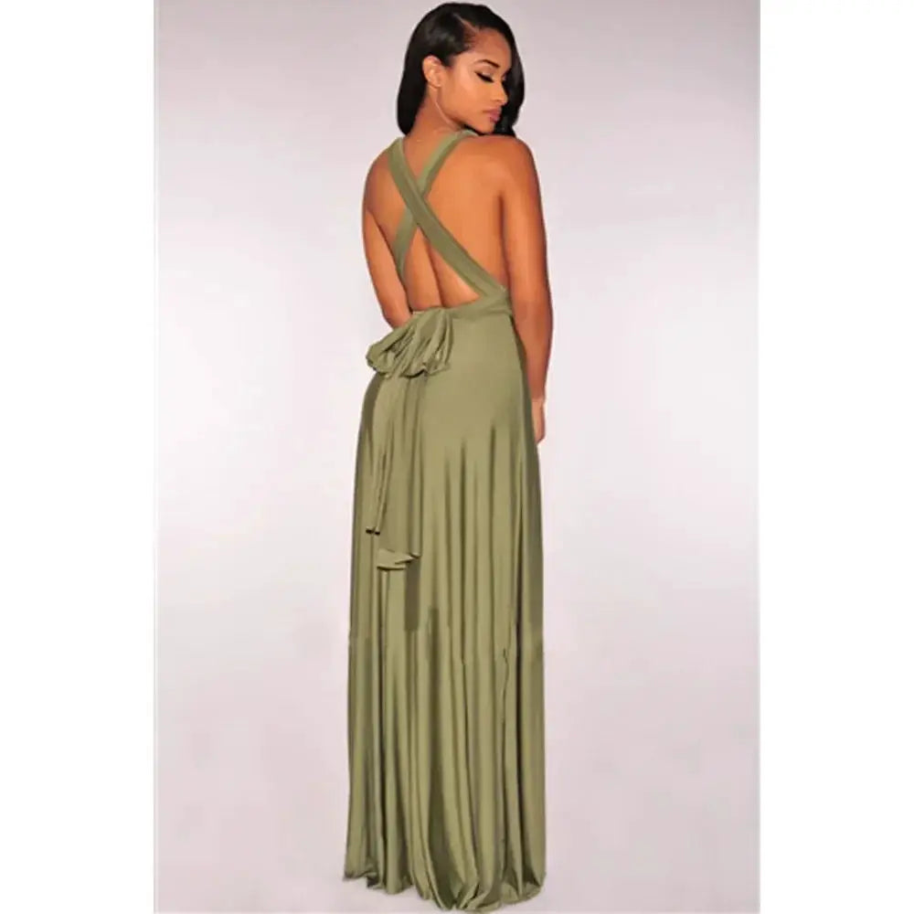 Fashion Multiwear V Neck Maxi Dress With Adjustable Straps For Summer Versatile Long Dress
