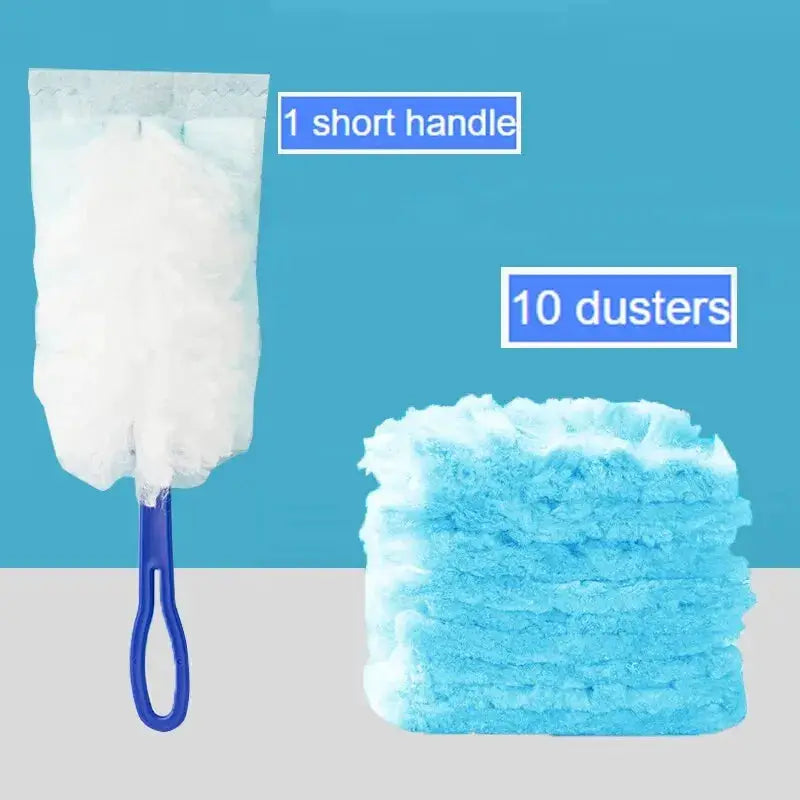 Extended pole dust collector by Simples Market with disposable fiber cloth heads; includes 1 short handle and 10 dusters