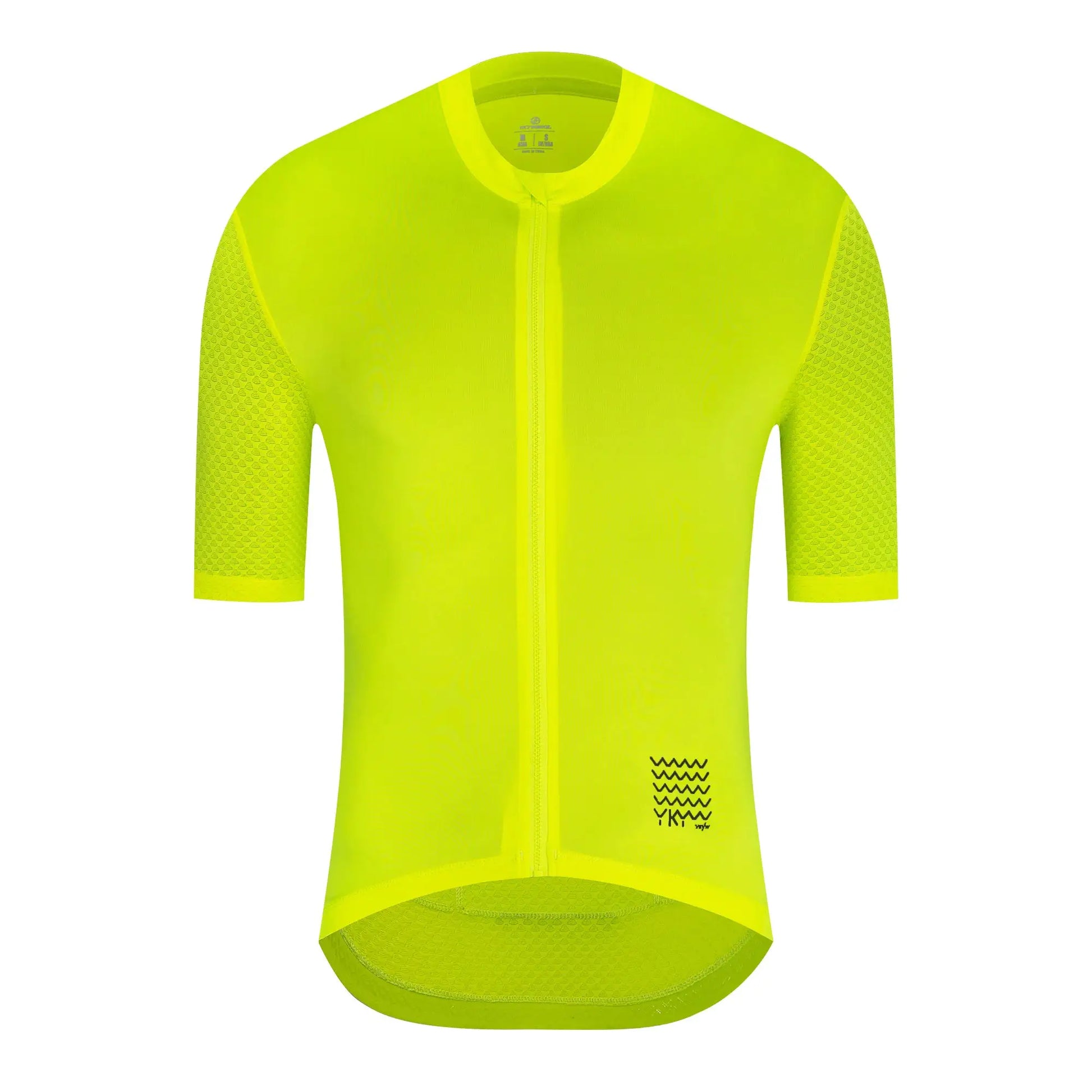 YKYWBIKE men's neon yellow cycling jersey, short sleeve, breathable road bike shirt