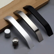 Black Aluminum Alloy Cabinet Knobs and Handles Set for Cabinet and Drawer Pulls 96mm 128mm 160mm 192mm