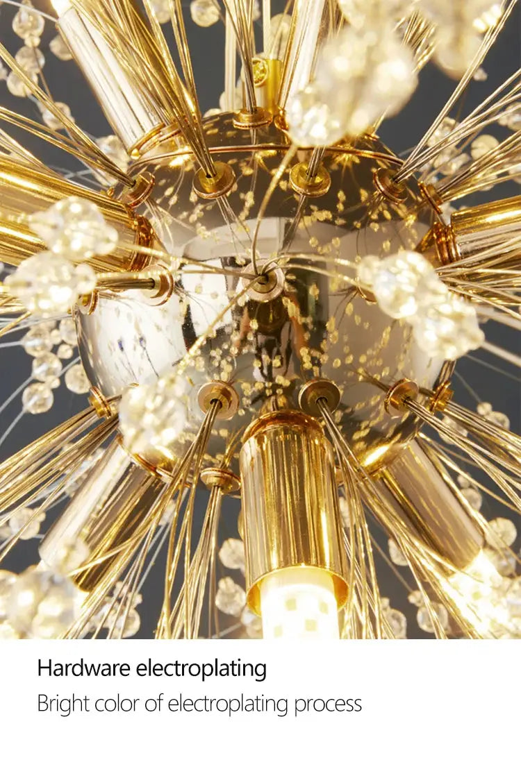 IRALAN gold crystal LED ceiling chandelier by Simples Market, modern luxury lighting