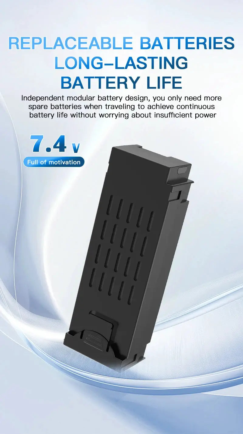 Simples Market SG600 MAX RC drone battery, black 7.4V pack with vented slots