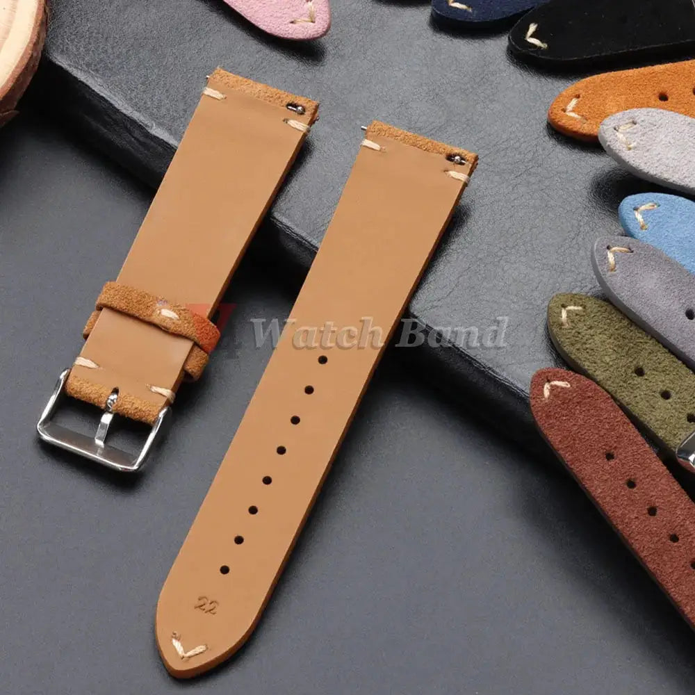CalfskinCo Quick Release Suede Watch Strap For Seiko 18mm 20mm 22mm And Huawei GT3 GT4 14mm 16mm Calfskin Wristband