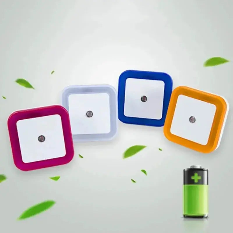 LumaNova Wireless Sensor LED Night Light EU Plug Mini Square Auto On In Darkness Low Power Zero Point Five Watt