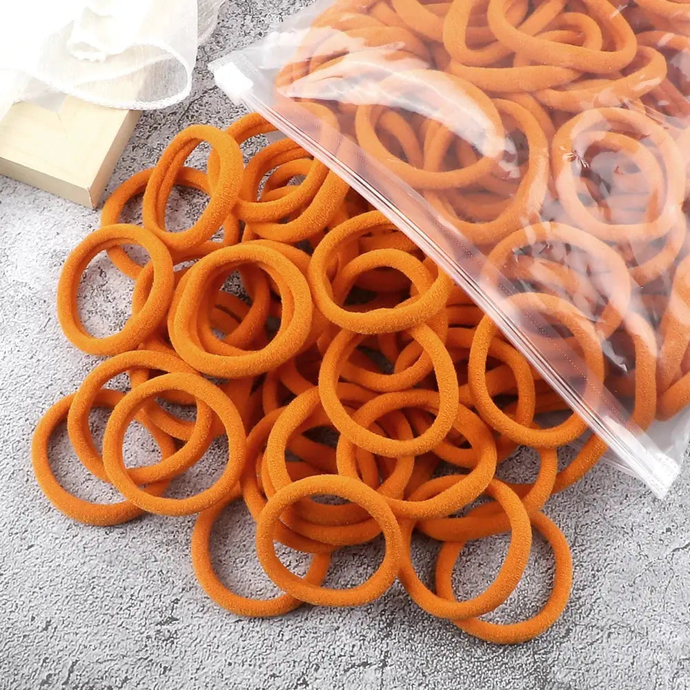 NovaHair 50 Pcs Mixed Colors Hair Bands 4 Cm Elastic Hair Ties Ponytail Holders Gentle Hold For Everyday Ponytails