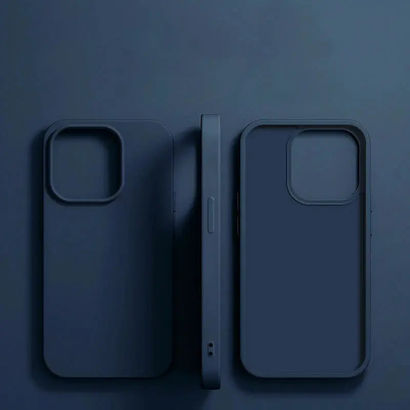 Simples Market liquid silicone iPhone case in dark navy blue, shockproof protector