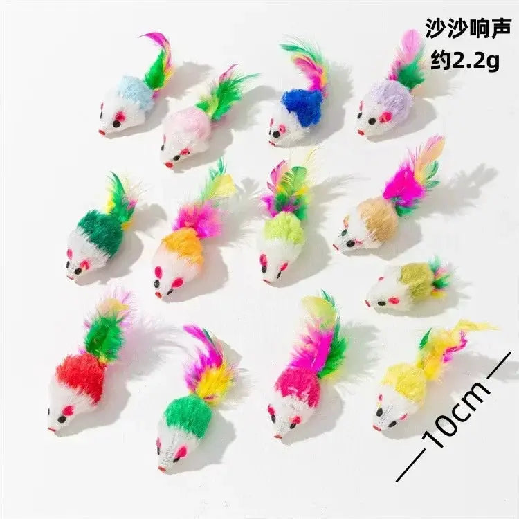 Rattle Cat Mouse Toys Set With Catnip Pre Filled Faux Fur Interactive Cat Toys For Cats 3 To 200 Pack