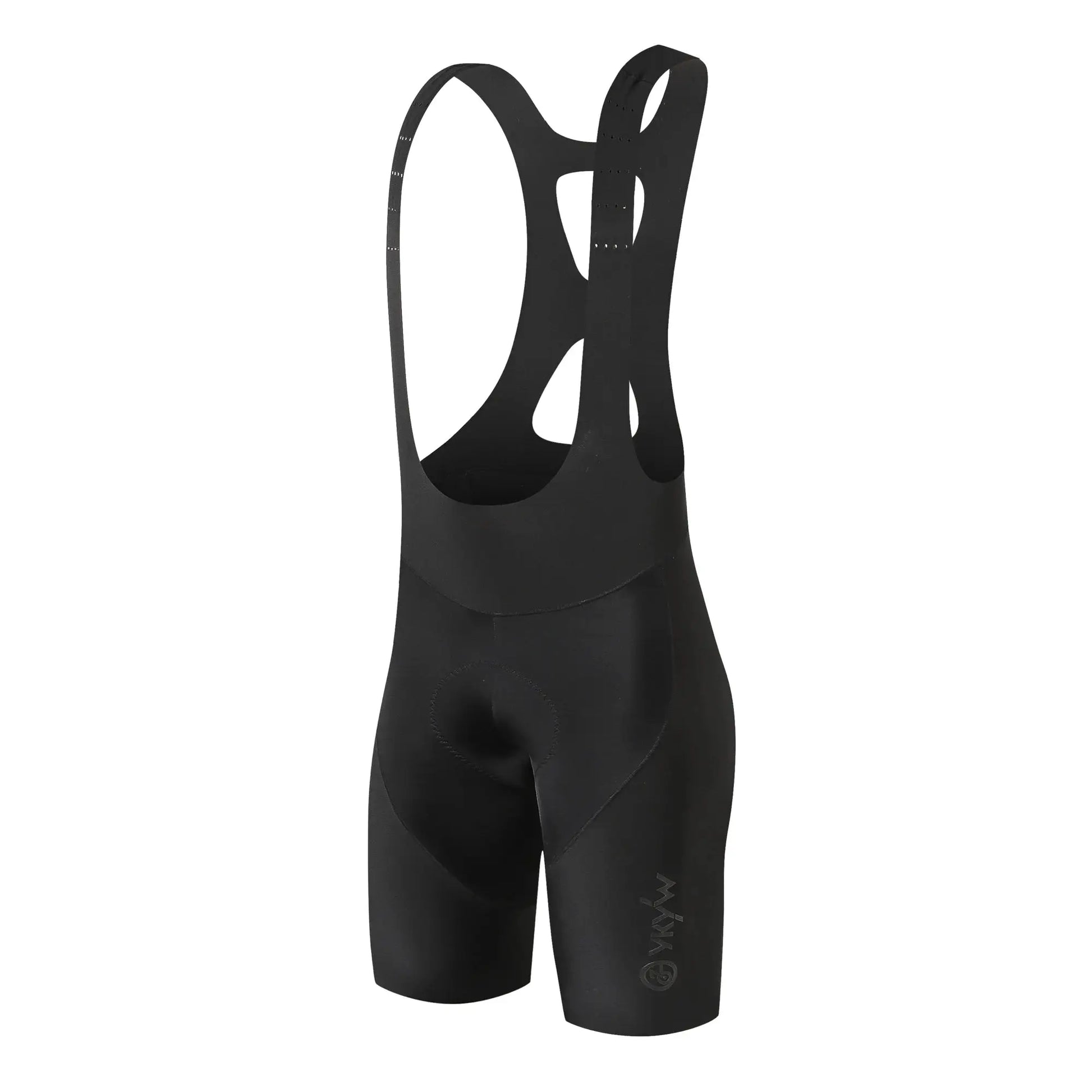 YKYWBIKE men's cycling bib shorts with 3D padding, black hollow-back, breathable road bike pants